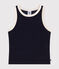 Tanktop in badstof voor meisjes blauw SMOKING