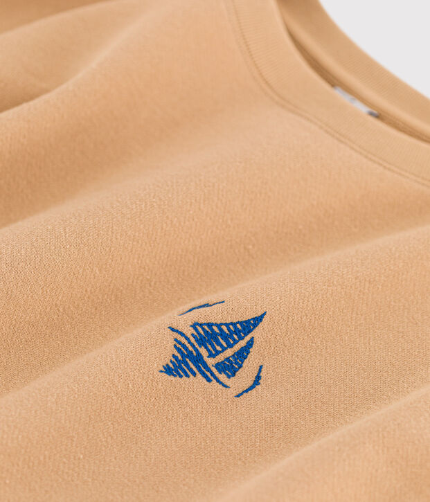 Sweatshirt van molton voor dames beige