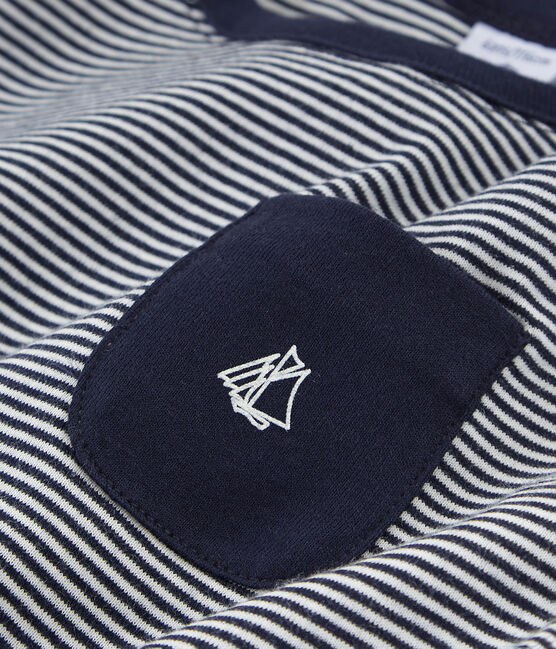 Tanktop voor jongens blauw SMOKING/wit MARSHMALLOW