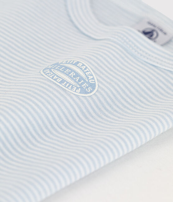 Set 2 katoenen T-shirts met korte mouwen en milleraies-streepjes voor jongens variante 1