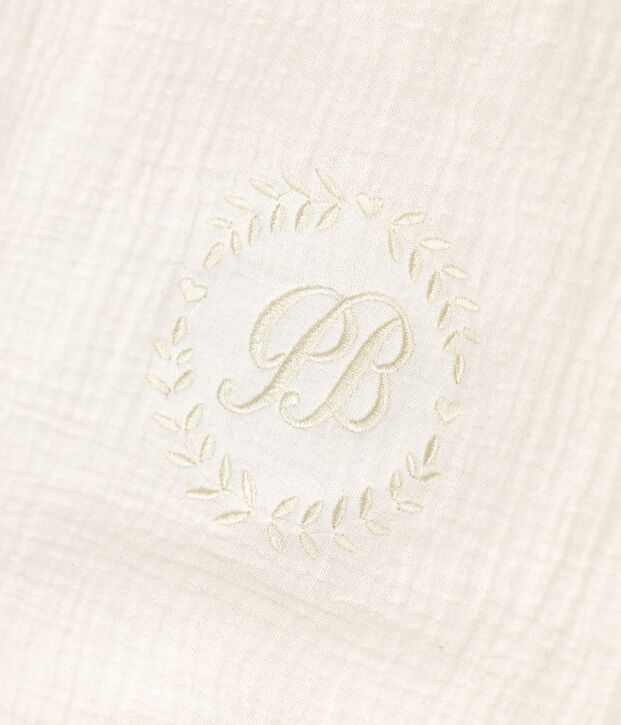 Geboortekoffertje van luchtig katoen met borduursel voor baby's wit