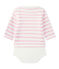 Body marinière bébé manches longues blanc MARSHMALLOW/rose BABYLONE