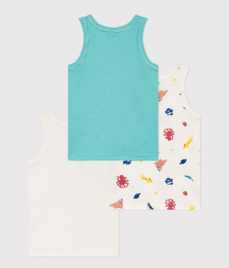 Set van 3 jongenshemdjes in katoen multicouleur