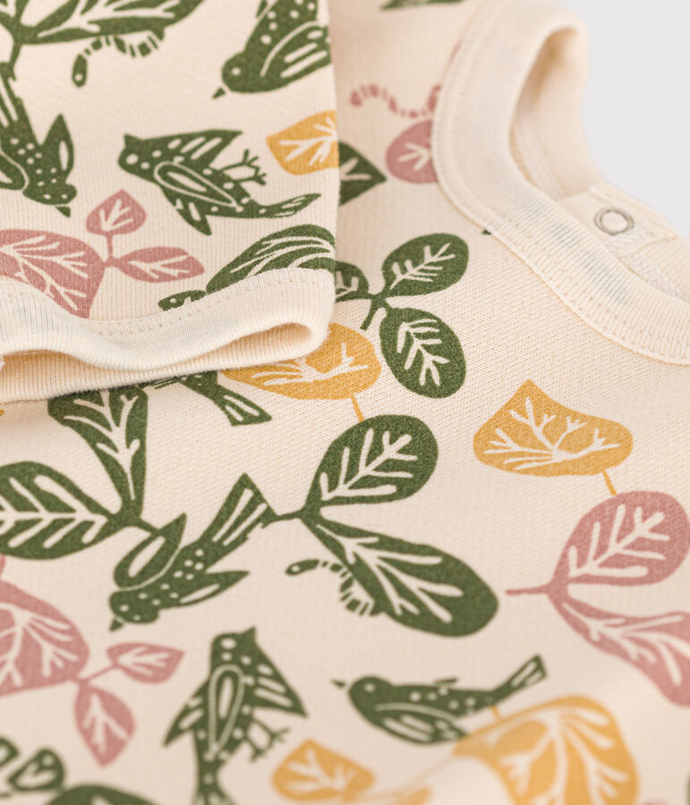 Fleece sweatshirt voor baby's ecru/multicouleur