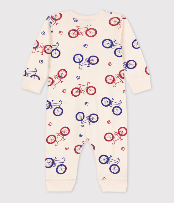 Dors-bien sans pieds vélo bébé en coton blanc AVALANCHE/ STOP