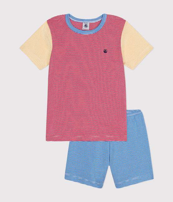 Korte gestreepte katoenen pyjama voor kinderen CORRIDA/ MULTICO