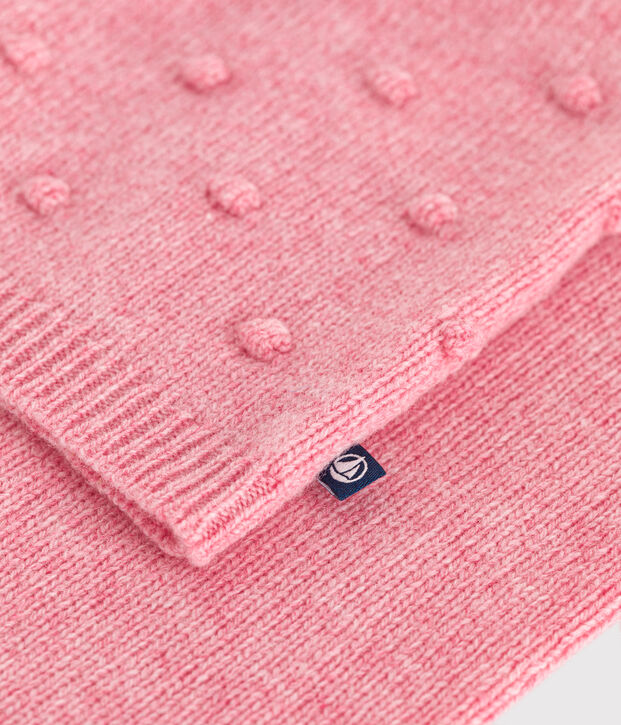 Gebreide cardigan met wol voor meisjes roze