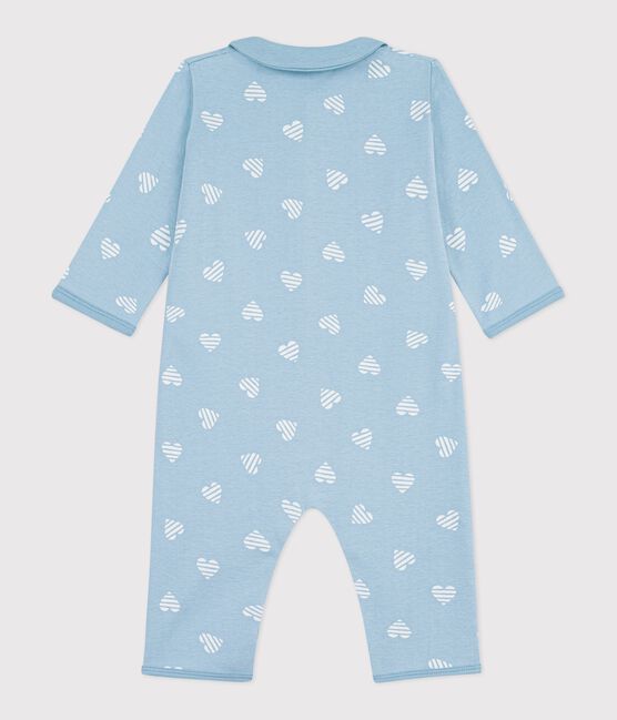 Pyjama bébé en coton sans pieds à col imprimé cœurs MIMI/ ECUME