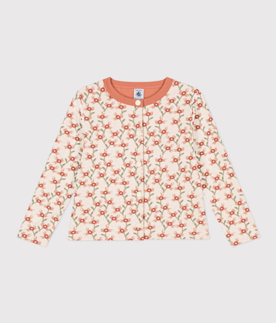 Vest in doorgestikte tubic met print voor meisjes wit AVALANCHE/ MULTICO