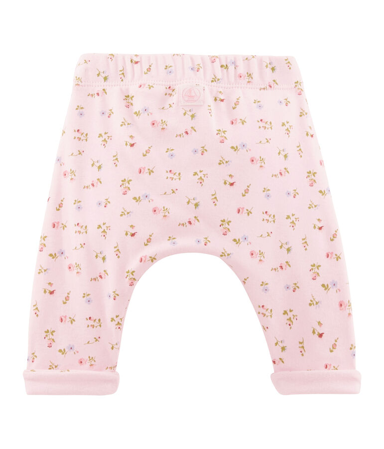 Pantalon b&eacute;b&eacute; mixte rose VIENNE/blanc MULTICO