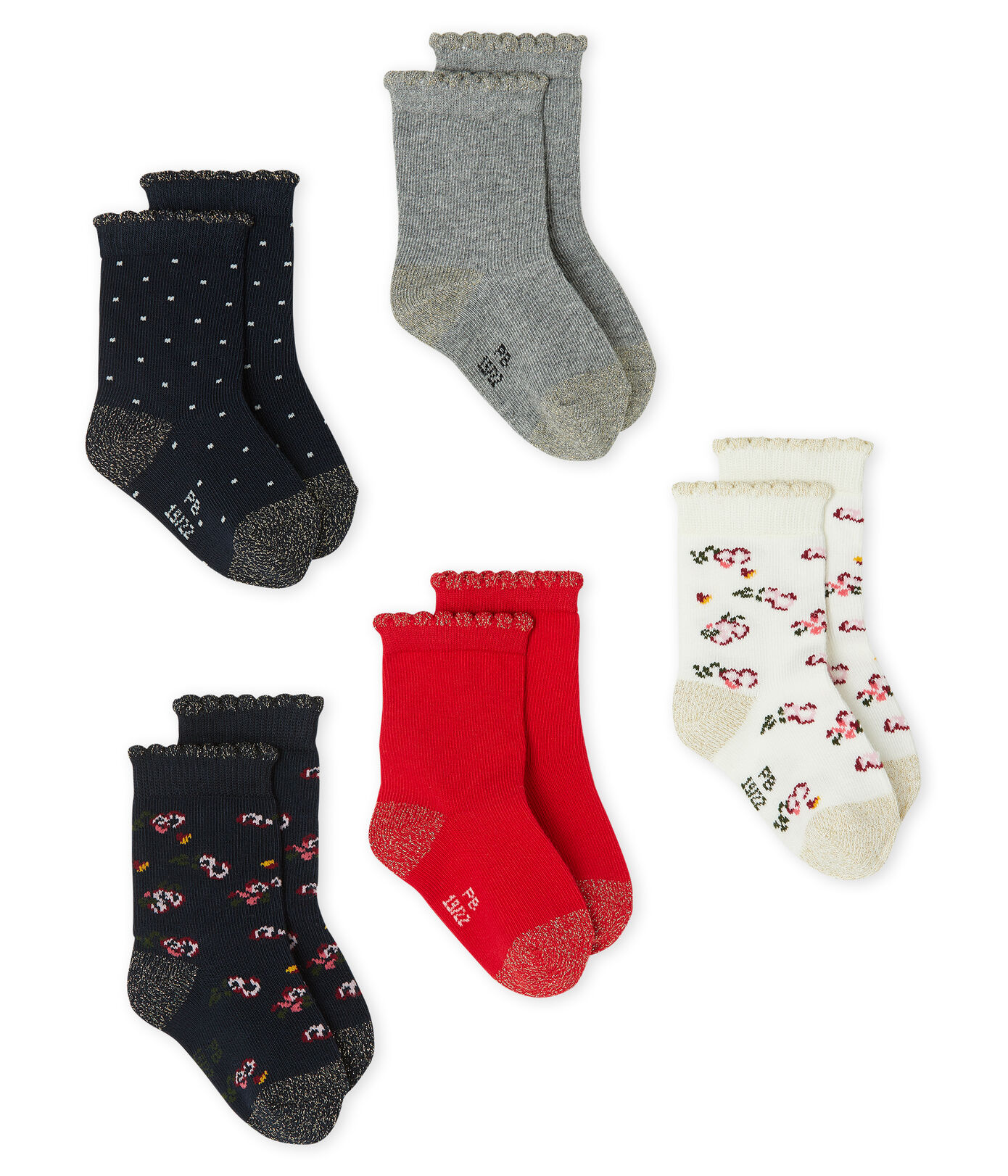 Chaussettes Bébé Fille Petit Bateau - Lot De 3 Paires Rayées