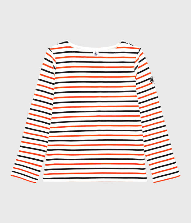 Katoenen marinetrui Dames wit/blauw/oranje