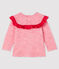 Blouse met lange mouwen babymeisje roze POPPY/wit MARSHMALLOW