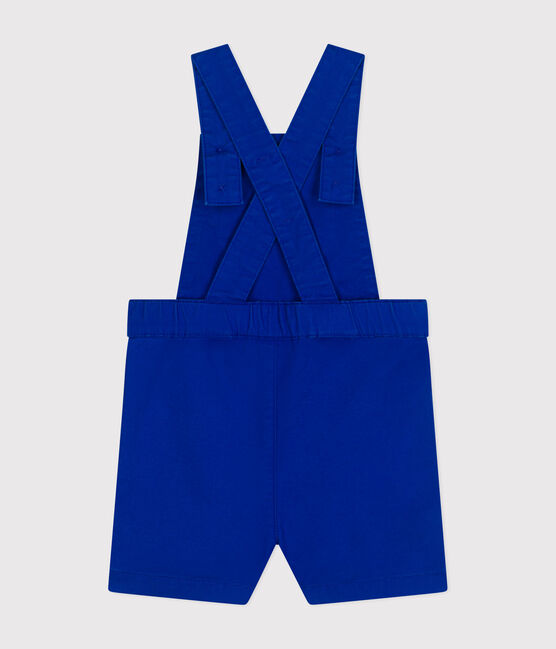 Korte salopette in keperstof voor baby's blauw SURF