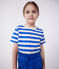 Katoenen kinder-T-shirt met korte mouw en streepjes wit AVALANCHE/ MULTICO