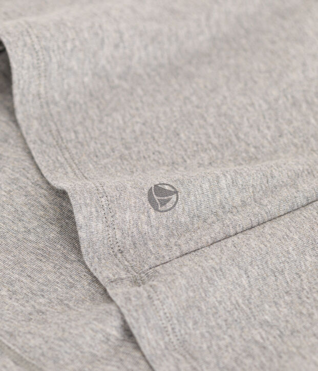 L'Iconique, katoenen T-shirt voor dames met kartelrandje grijs
