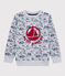 Sweatshirt en molleton enfant garçon gris POUSSIERE/blanc MULTICO