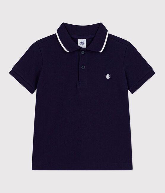 Katoenen polo met korte mouwen voor kinderen blauw SOIR
