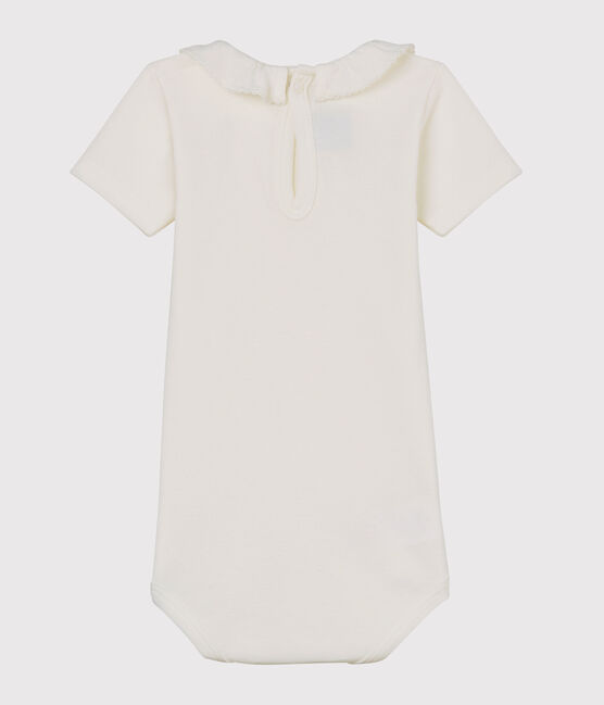 Babybody met korte mouwen en kraagje wit MARSHMALLOW