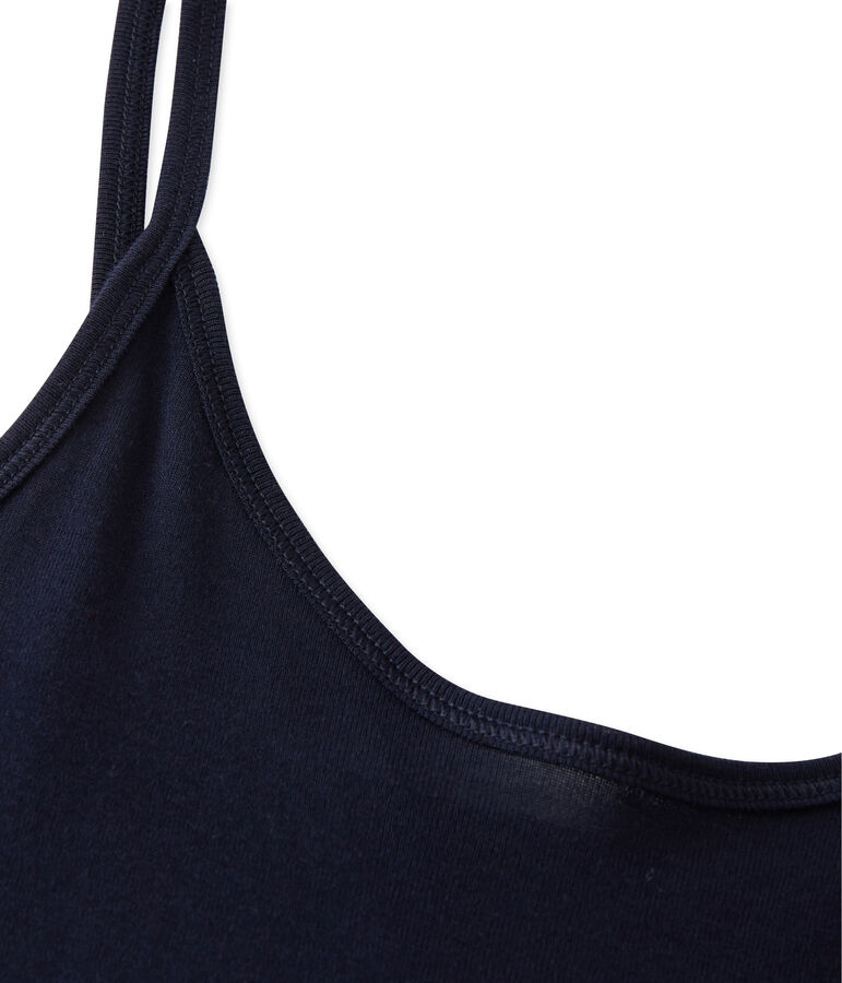 Chemise &agrave; bretelles femme en coton l&eacute;ger bleu SMOKING