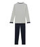 Pyjama garçon en velours bleu SMOKING/beige COQUILLE