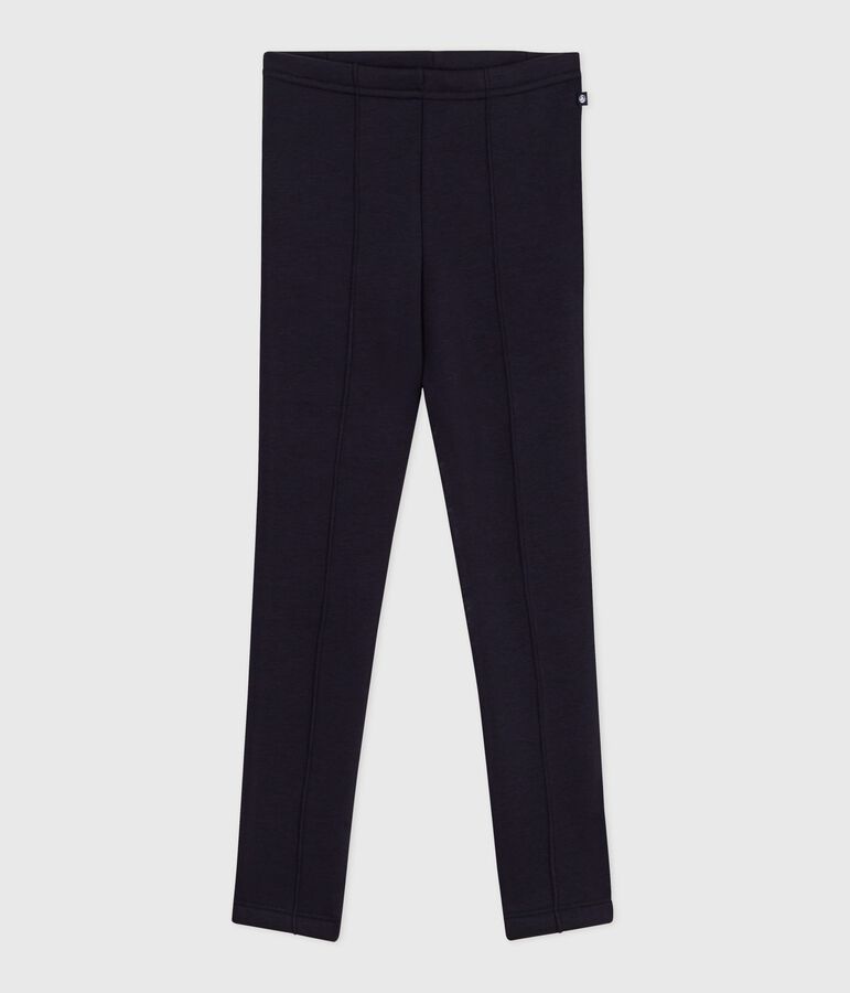 Pantalon esprit legging enfant en molleton bleu