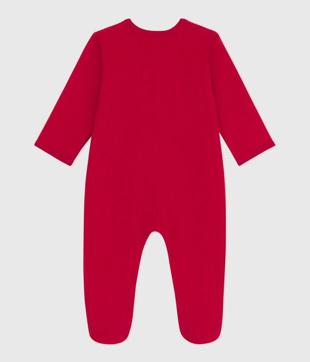 Effen fluwelen babypyjama rood