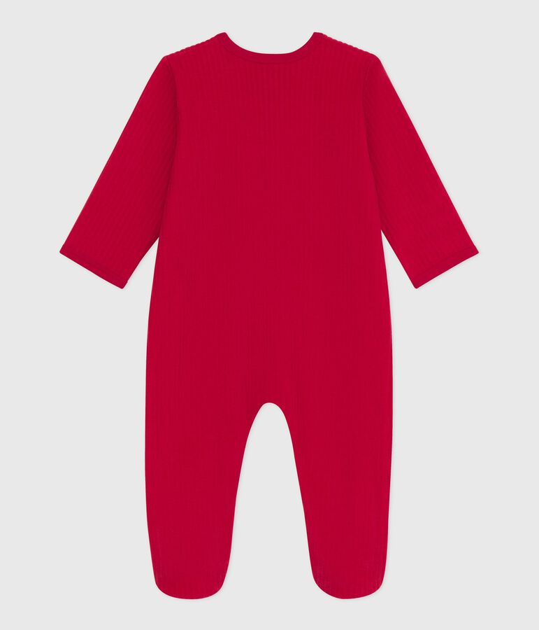 Effen fluwelen babypyjama rood