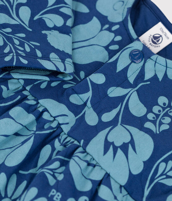 Jurk met lange mouwen in doorgestikte tubic met print voor baby's CREPUSCULE/ ROVER