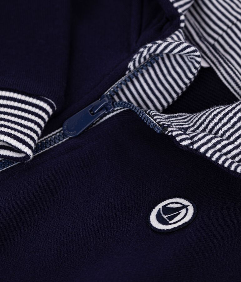 Sweatshirt &agrave; capuche b&eacute;b&eacute; en coton d&eacute;tails ray&eacute;s bleu