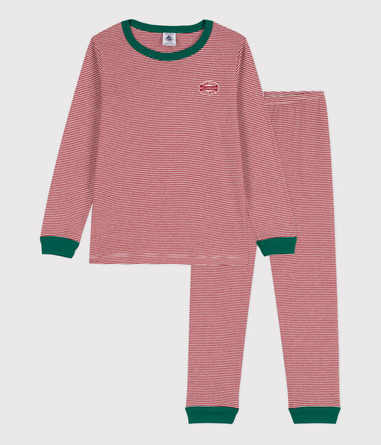 Katoenen pyjama met milleraiesprint voor kleine meisjes en jongens STOP/ MARSHMALLOW