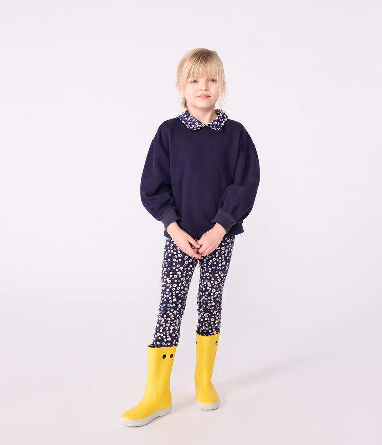 Effen katoenen sweatshirt voor kinderen blauw
