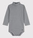 Body manches longues bébé rayé col roulé en coton