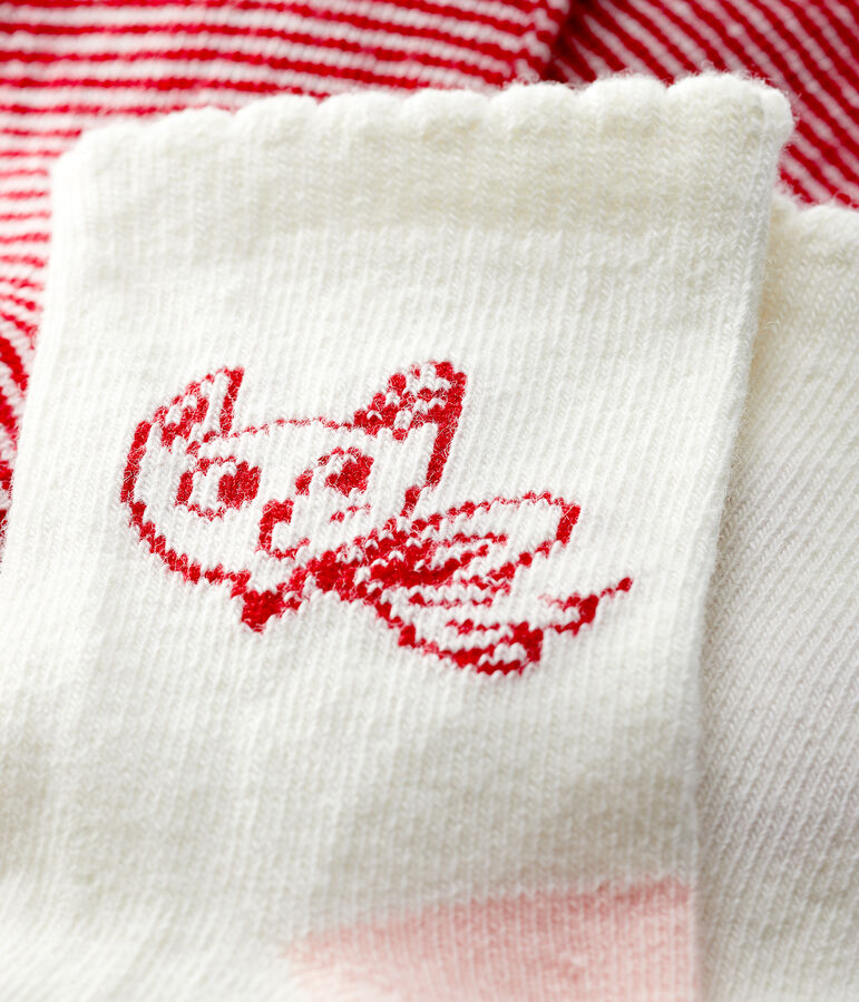 Set van 2 paar sokken met motiefje voor baby meisje multicouleur