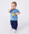 Effen katoenen T-shirt met korte mouwen voor baby's blauw ALASKA