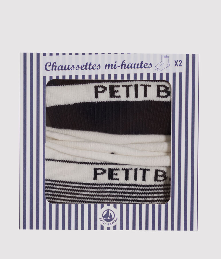 Set van 2 paar damessokken blauw SMOKING