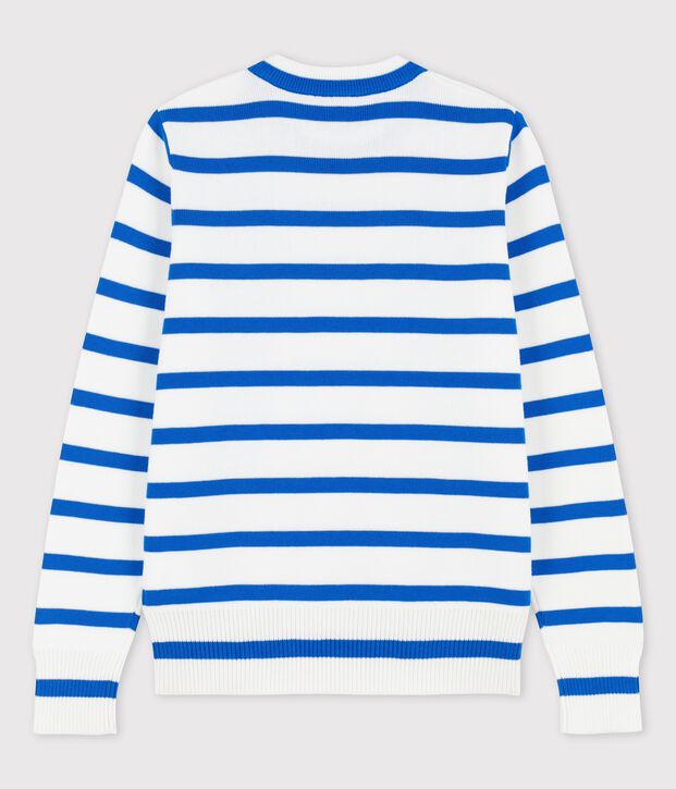 Katoenen marinetrui voor dames wit/blauw