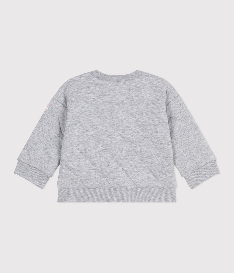 Cardigan b&eacute;b&eacute; en coton &eacute;pais uni gris FUMEE CHINE