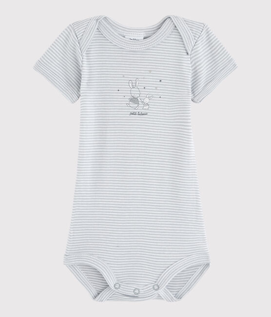 Body manches courtes bébé fille-garçon gris MISTIGRI/blanc ECUME