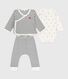 Driedelig babysetje in marinestijl met body met bootjesprint
