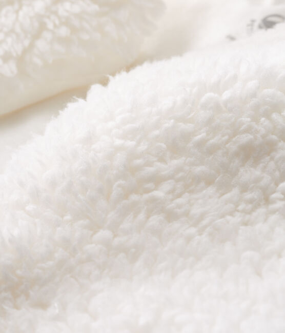 Mouwloze gilet van sherpa babymeisje wit MARSHMALLOW