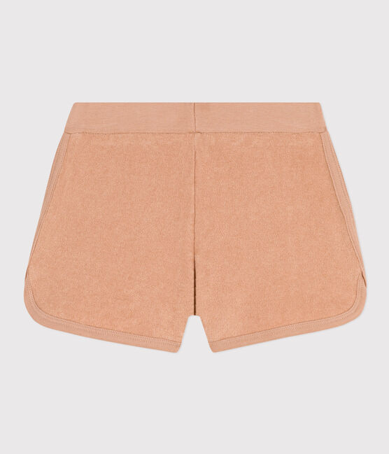 Meisjesshort van badstof beige VINTAGE