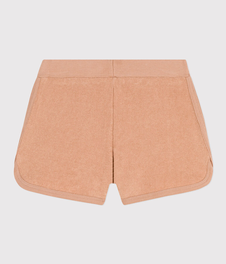 Meisjesshort van badstof beige