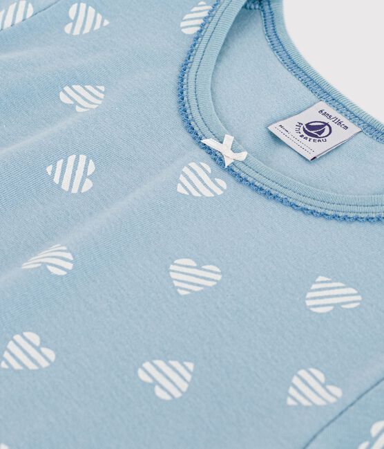 Chemise de nuit enfant en coton manches courtes imprimé cœurs MIMI/ ECUME