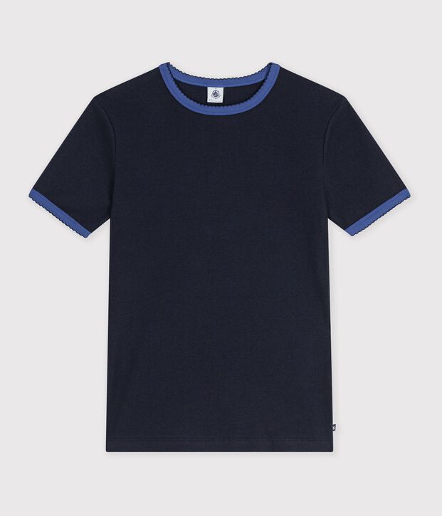 Dames-T-shirt van effen katoen met korte mouwen SMOKING