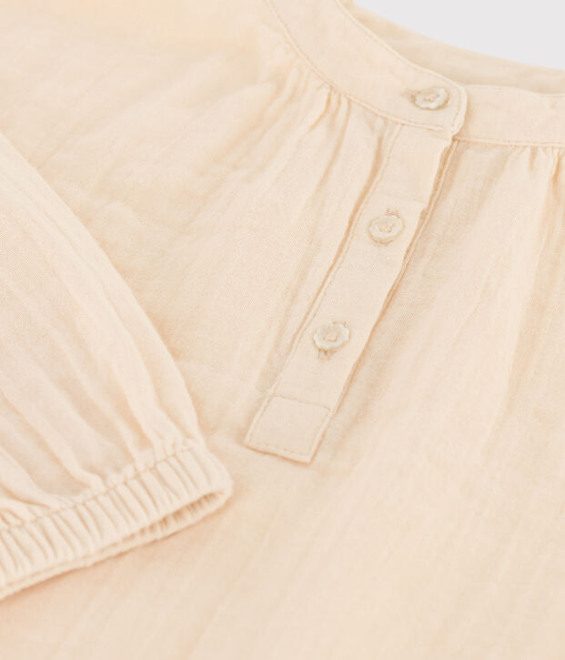 Blouse in biokatoenen materiaal voor meisjes ecru