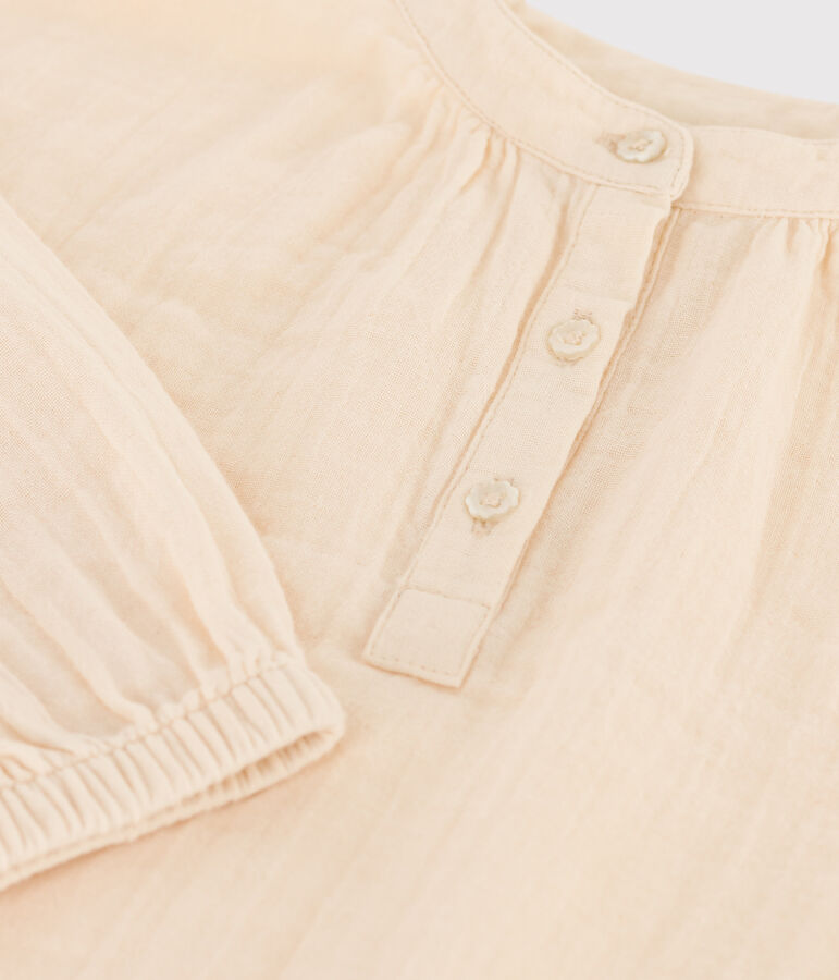 Blouse en gaze de coton enfant fille &eacute;cru AVALANCHE