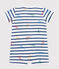 Combinaison courte bébé en coton Paris blanc ECUME/blanc MULTICO