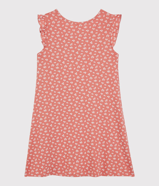 Chemise de nuit fleuri petite fille en coton rose PAPAYE/ MARSHMALLOW