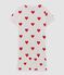Pyjacourt cœur fille en coton blanc MARSHMALLOW/rouge TERKUIT